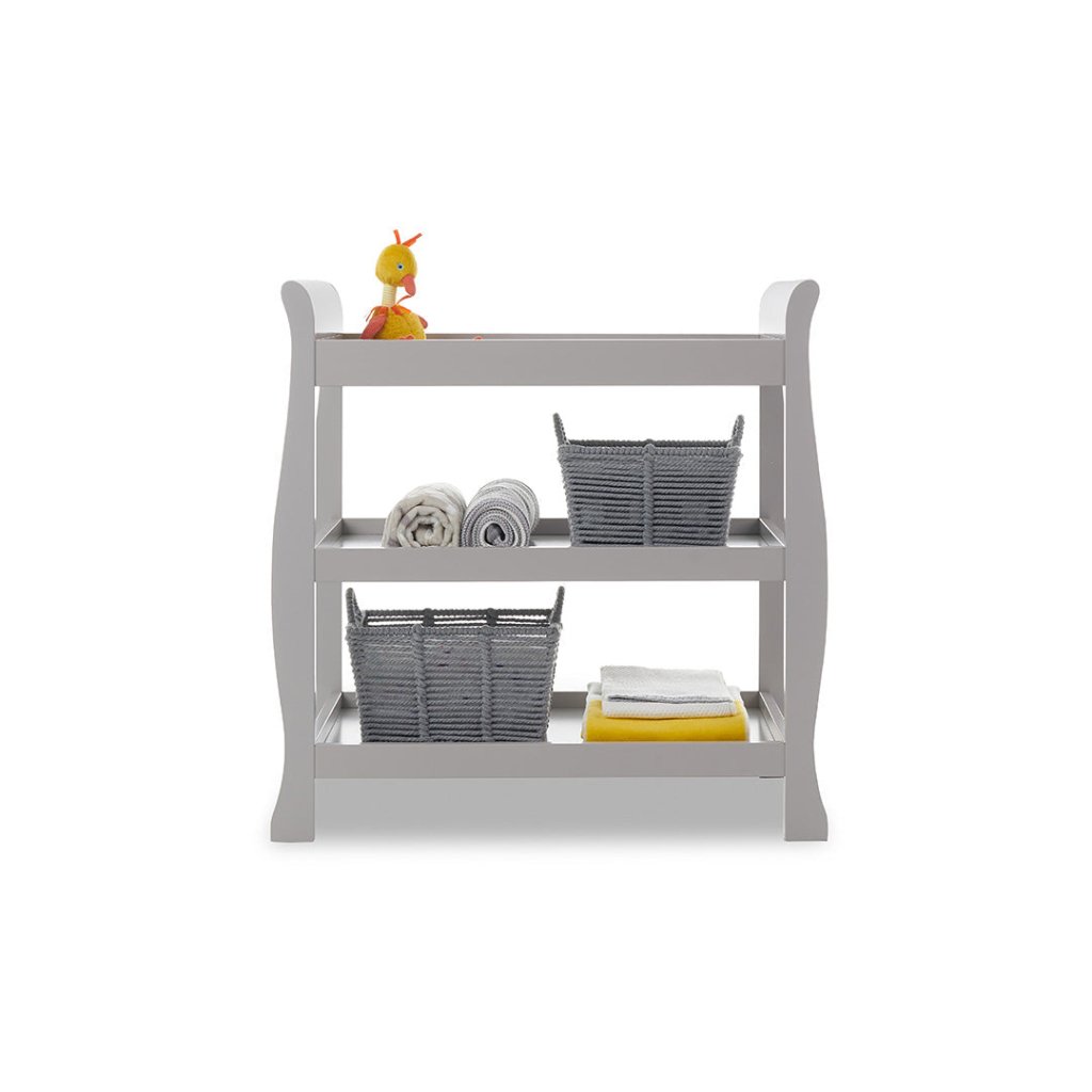 Bambinista-OBABY-Home-OBABY Stamford Space Saver Sleigh 3 Piece Room Set - Warm Grey