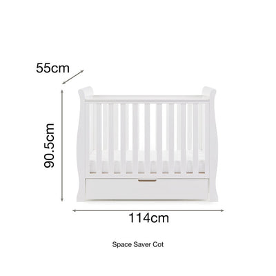 Bambinista-OBABY-Home-OBABY Stamford Space Saver Sleigh 3 Piece Room Set - White