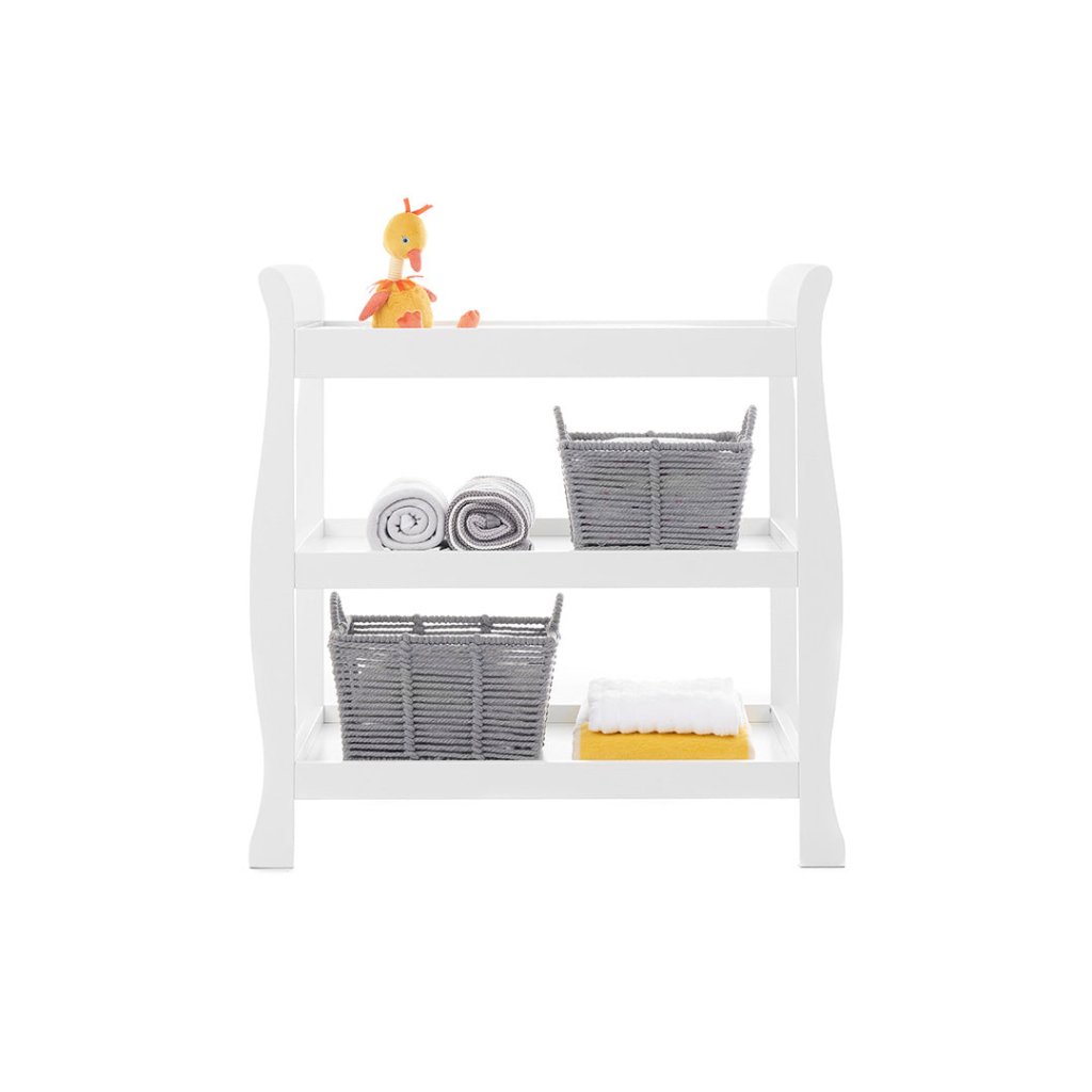Bambinista-OBABY-Home-OBABY Stamford Space Saver Sleigh 3 Piece Room Set - White
