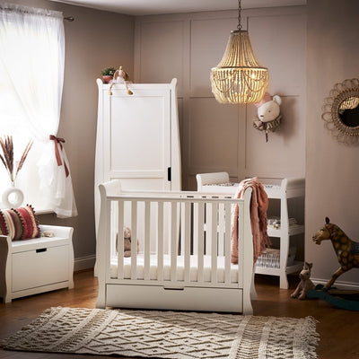 Bambinista-OBABY-Home-OBABY Stamford Space Saver Sleigh 3 Piece Room Set - White