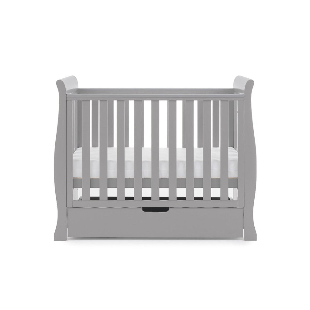 Bambinista-OBABY-Home-OBABY Stamford Space Saver Sleigh - Warm Grey