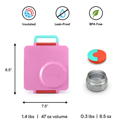 Bambinista-OMIELIFE-Tableware-OMIEBOX Hot and Cold Bento Lunch Box - Pink Berry