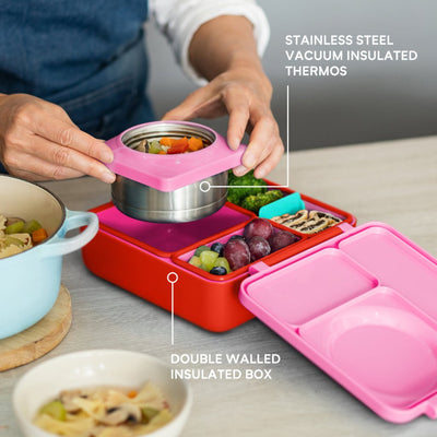 Bambinista-OMIELIFE-Tableware-OMIEBOX Hot and Cold Bento Lunch Box - Pink Berry