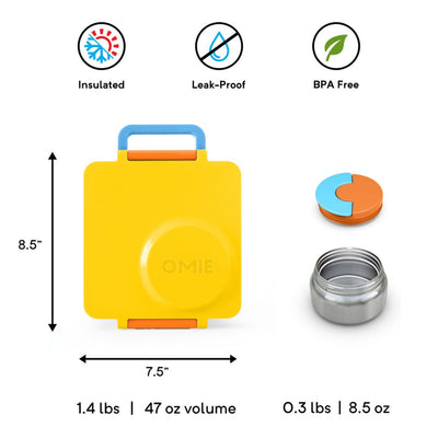Bambinista-OMIELIFE-Tableware-OMIEBOX Hot and Cold Bento Lunch Box - Sunshine Yellow