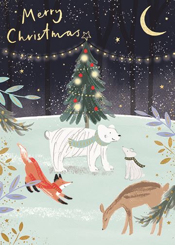 Bambinista-PAPERLINK-Gift Cards-PAPERLINK Animals Playing Christmas Card