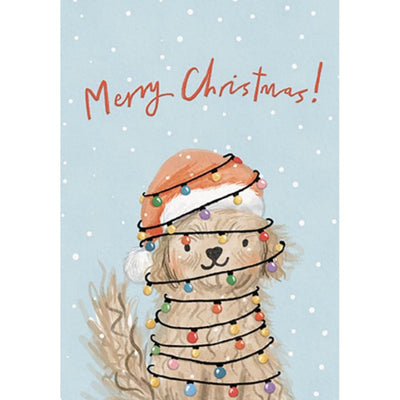 Bambinista-PAPERLINK-Gift Cards-PAPERLINK Dog With Christmas Lights Christmas 'Joyeux Noel'
