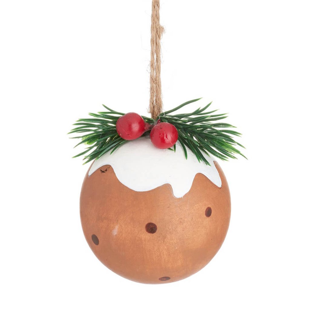 Bambinista-SASS AND BELLE-Decor-SASS AND BELLE Christmas Pudding Wooden Bauble