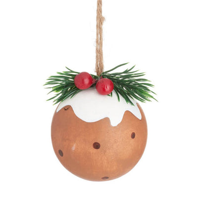Bambinista-SASS AND BELLE-Decor-SASS AND BELLE Christmas Pudding Wooden Bauble