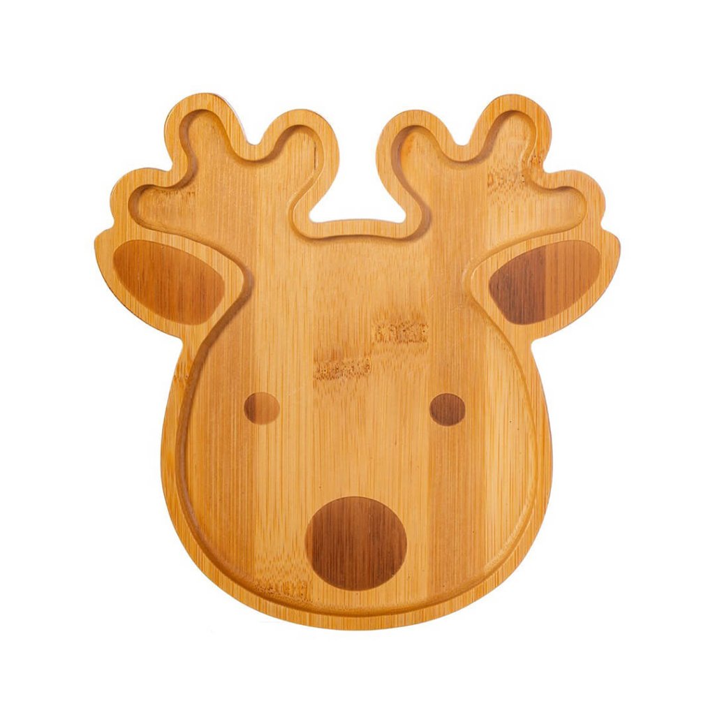 Bambinista-SASS AND BELLE-Decor-SASS AND BELLE Reindeer Bamboo Shaped Plate