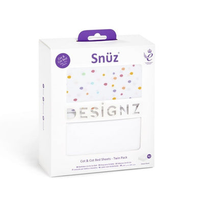 Bambinista-SNUZ-Bedding-Snuz 2 Pack Cot & Cot Bed Fitted Sheet – Multi Spot