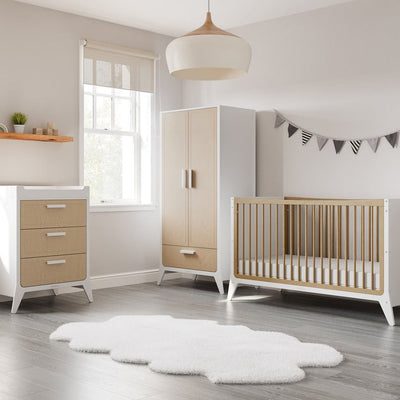 Bambinista-SNUZ-Furniture-SNUZFINO 2 pc Nursery Furniture Set - White Natural