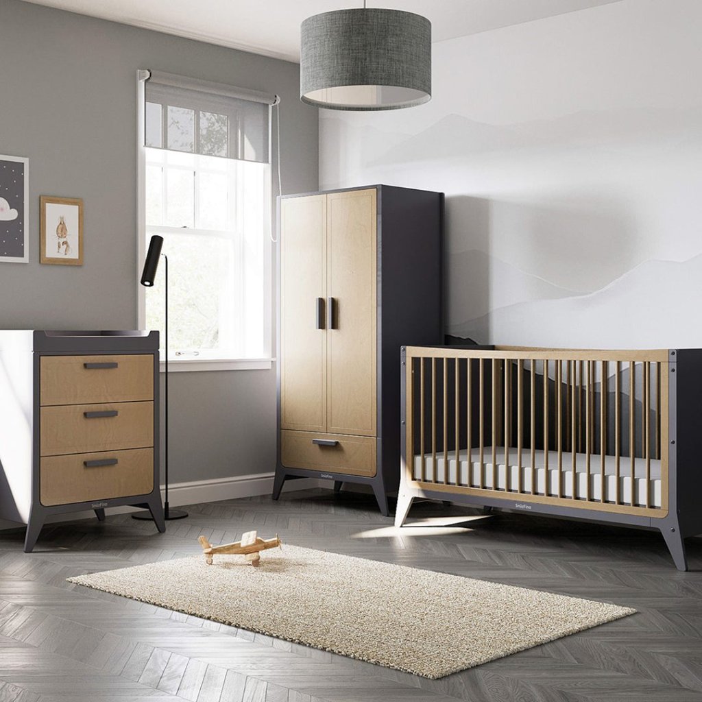 Bambinista-SNUZ-Furniture-SNUZFINO 3 pc Nursery Furniture Set - Slate