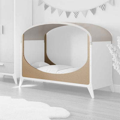 Bambinista-SNUZ-Furniture-SNUZFINO Cot Bed Toddler Kit - White Natural