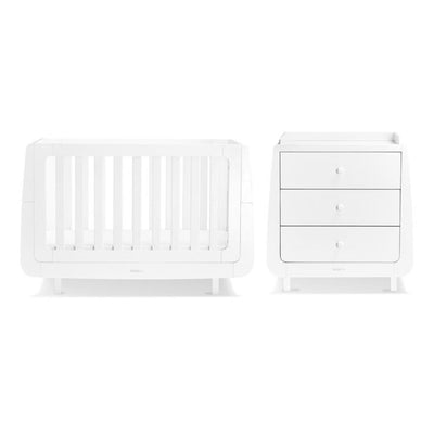 Bambinista-SNUZ-Furniture-SnuzKot Mode 2 Piece Nursery Furniture Set - White