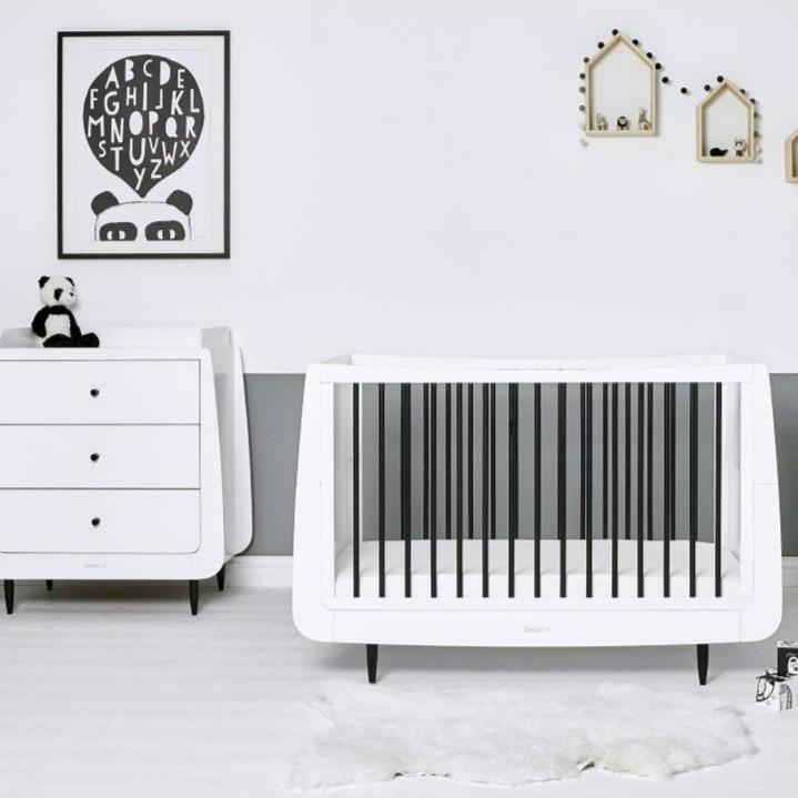 Bambinista-SNUZ-Furniture-SnuzKot Skandi 2 Piece Nursery Furniture Set - Mono