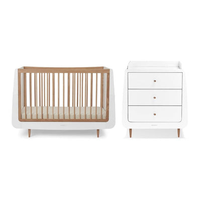 Bambinista-SNUZ-Furniture-SnuzKot Skandi 2 Piece Nursery Furniture Set - Oak