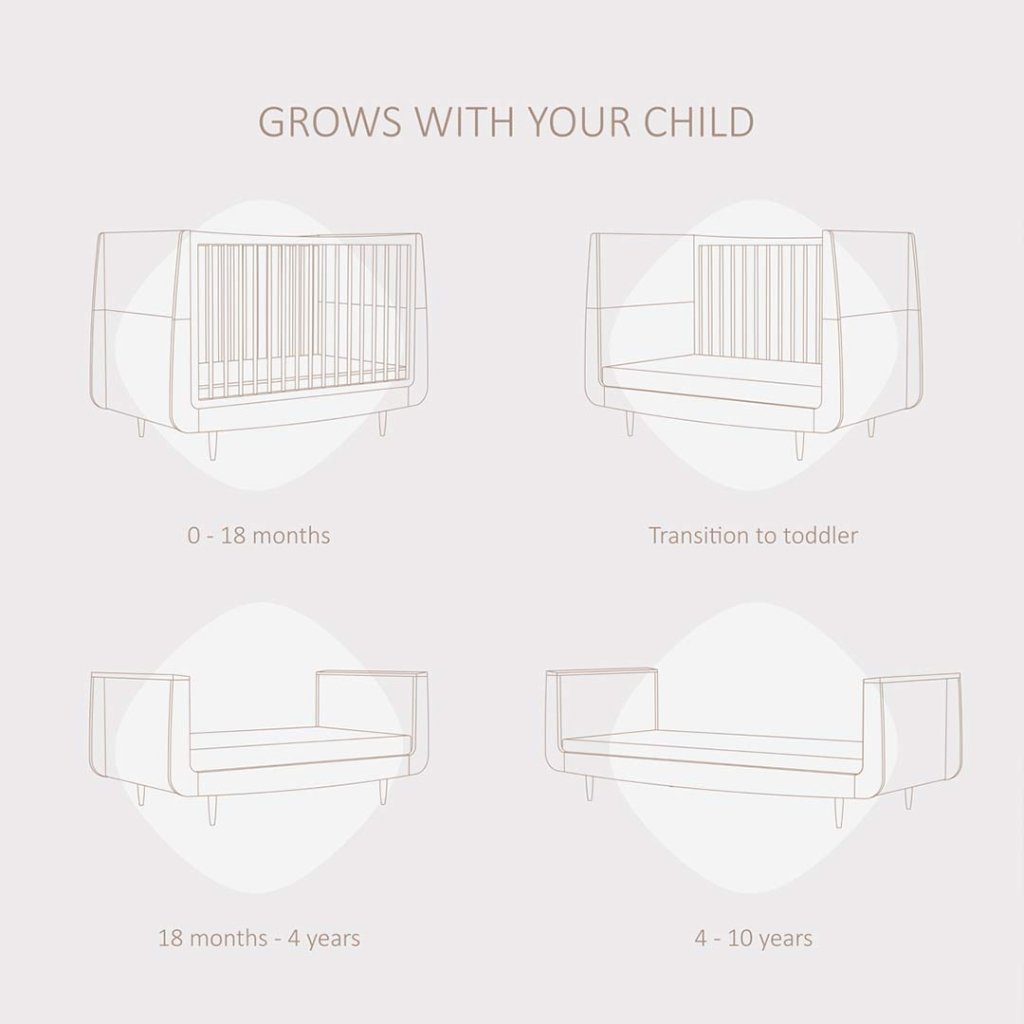 Bambinista-SNUZ-Furniture-SnuzKot Skandi 2 Piece Nursery Furniture Set - Silver Birch