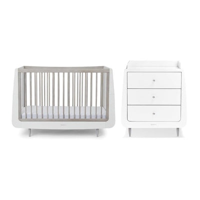 Bambinista-SNUZ-Furniture-SnuzKot Skandi 2 Piece Nursery Furniture Set - Silver Birch