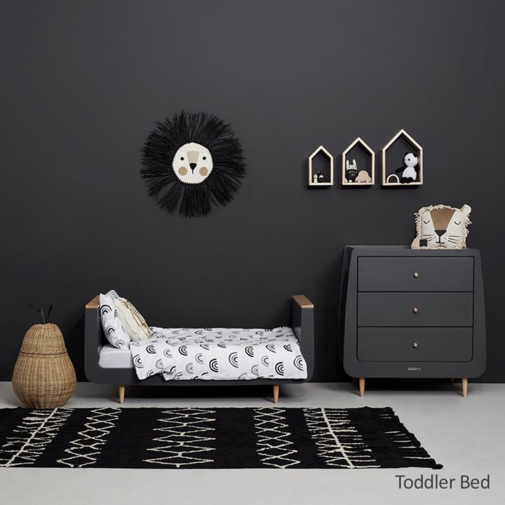 Bambinista-SNUZ-Furniture-SnuzKot Skandi 2 Piece Nursery Furniture Set - Slate Natural