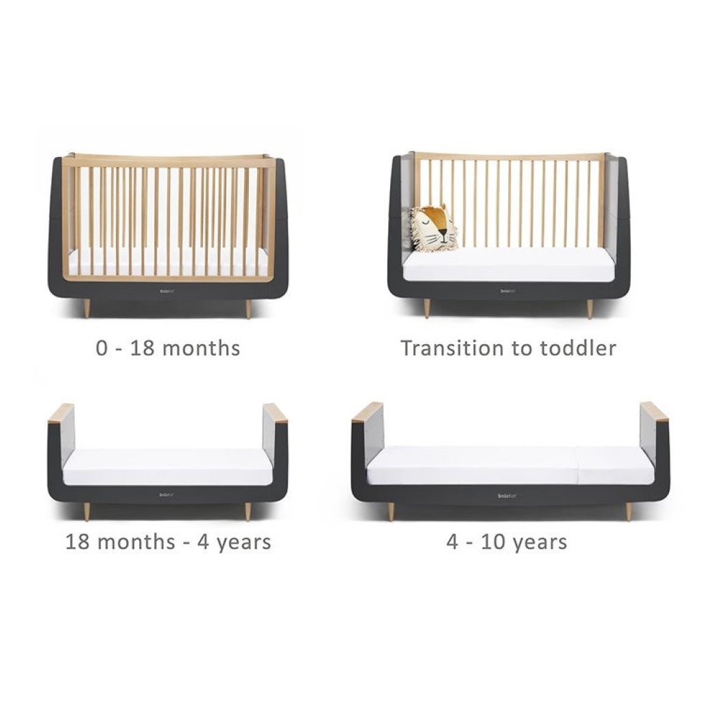 Bambinista-SNUZ-Furniture-SnuzKot Skandi 2 Piece Nursery Furniture Set - Slate Natural