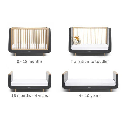 Bambinista-SNUZ-Furniture-SnuzKot Skandi 2 Piece Nursery Furniture Set - Slate Natural