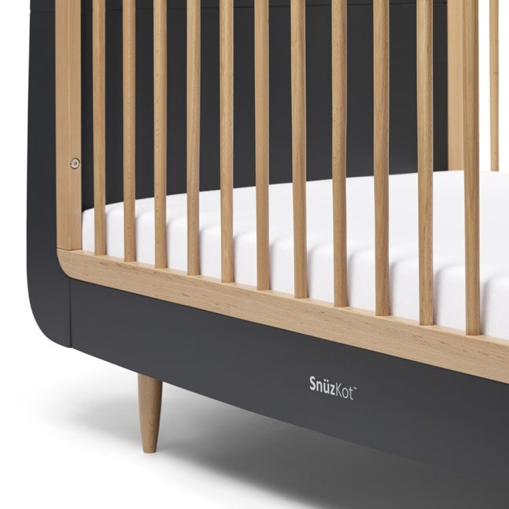Bambinista-SNUZ-Furniture-SnuzKot Skandi 2 Piece Nursery Furniture Set - Slate Natural