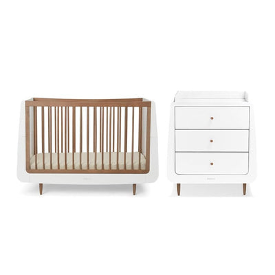 Bambinista-SNUZ-Furniture-SnuzKot Skandi 2 Piece Nursery Furniture Set - Walnut