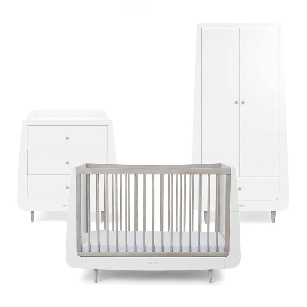 Bambinista-SNUZ-Furniture-SnuzKot Skandi 3 Piece Nursery Furniture Set - Silver Birch