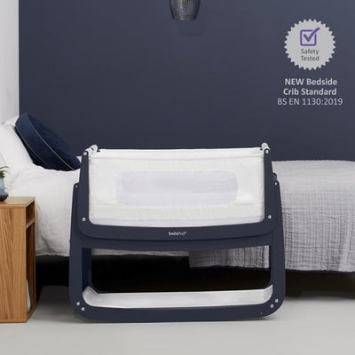 Bambinista-SNUZ-Furniture-SnuzPod⁴ Bedside Crib - Navy