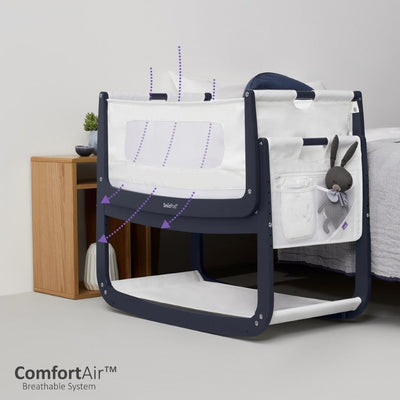 Bambinista-SNUZ-Furniture-SnuzPod⁴ Bedside Crib - Navy