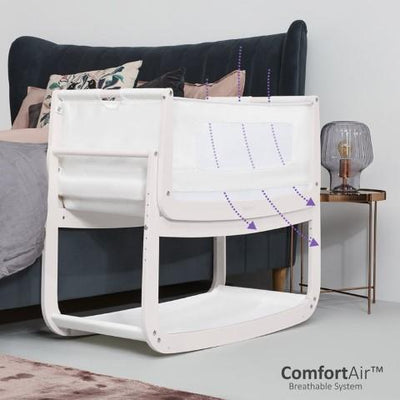 Bambinista-SNUZ-Furniture-SnuzPod⁴ Bedside Crib - Rose White