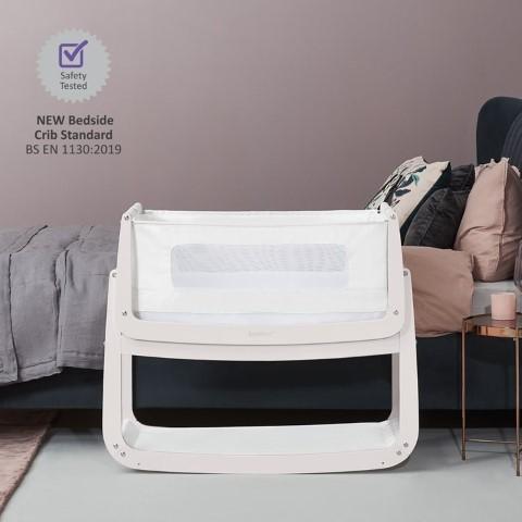 Bambinista-SNUZ-Furniture-SnuzPod⁴ Bedside Crib - Rose White