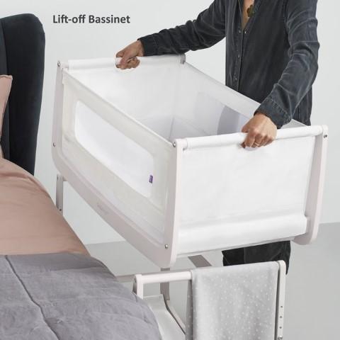 Bambinista-SNUZ-Furniture-SnuzPod⁴ Bedside Crib - Rose White