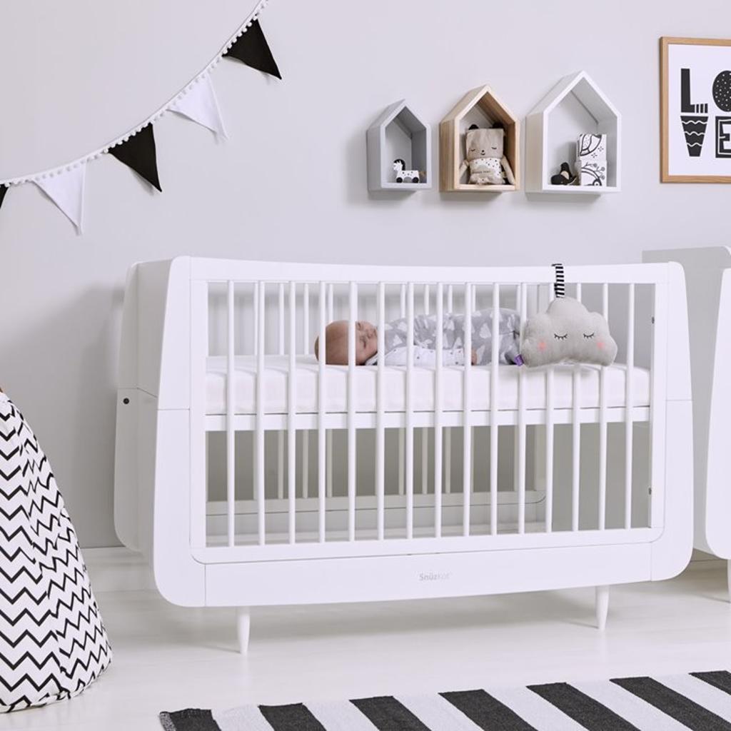 Bambinista-SNUZ-Furniture-SnuzPod⁴ Bedside Crib - Rose White