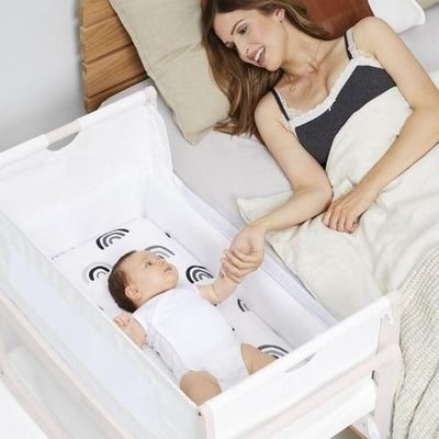 Bambinista-SNUZ-Furniture-SnuzPod⁴ Bedside Crib - Rose White