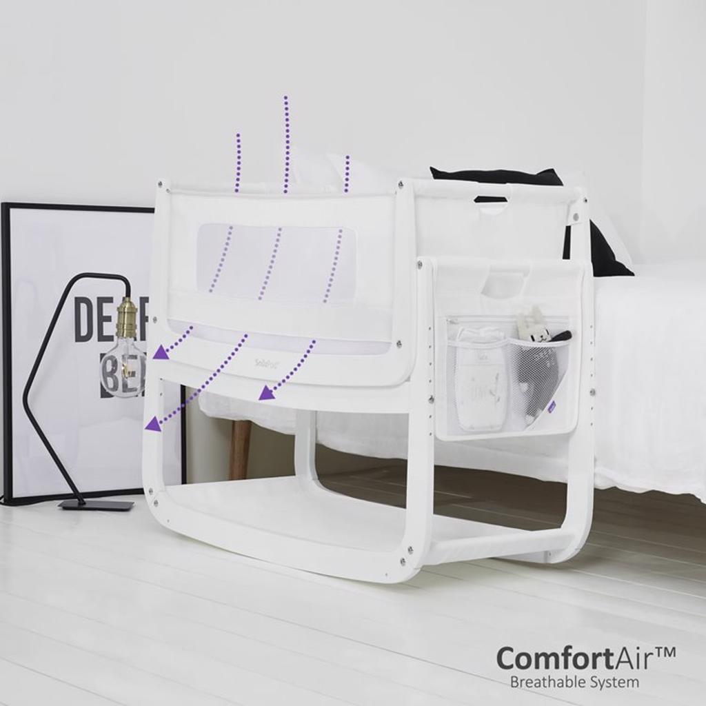 Bambinista-SNUZ-Furniture-SnuzPod⁴ Bedside Crib - White