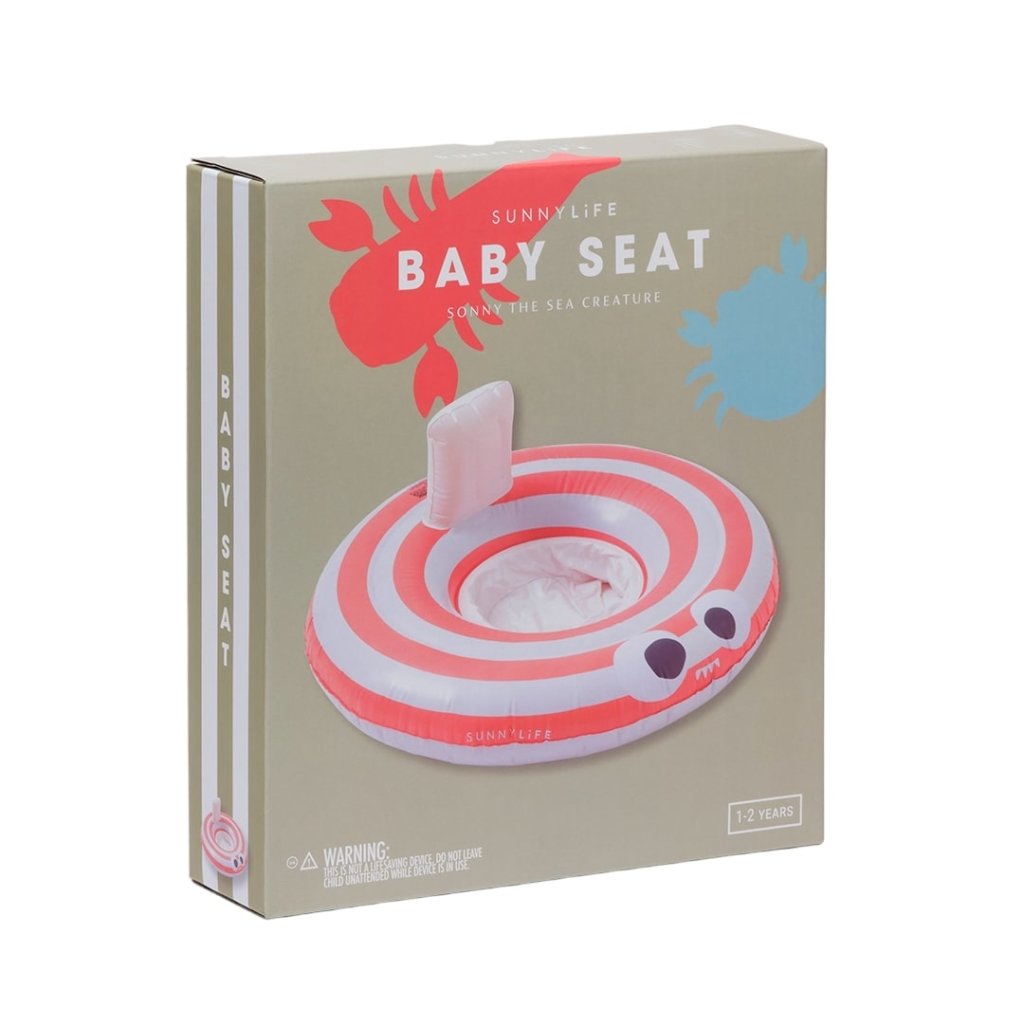 Bambinista-SUNNYLIFE--SUNNYLIFE Baby Seat Sonny the Sea Creature Neon Orange