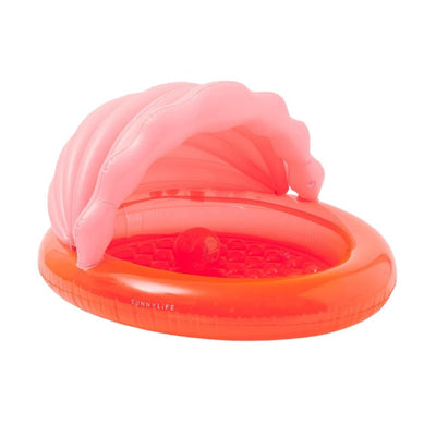 Bambinista-SUNNYLIFE--SUNNYLIFE Kiddy Pool Shell Neon Coral