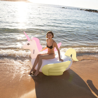 Bambinista-SUNNYLIFE--SUNNYLIFE Luxe Ride-On Float Unicorn Pastel