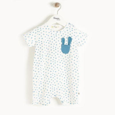 Bambinista-THE BONNIE MOB-Rompers-Snug Shortie Playsuit Blue