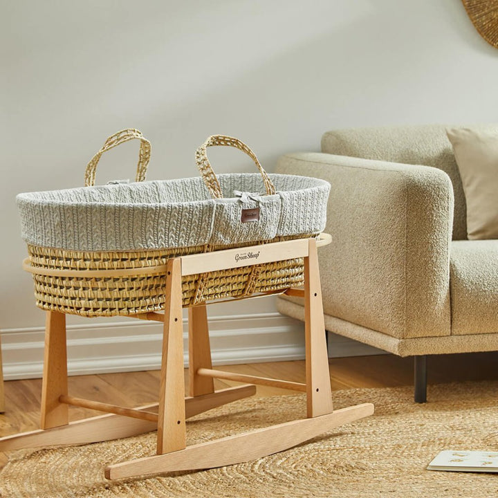 THE LITTLE GREEN SHEEP Moses Basket and Rocking Stand Bundle