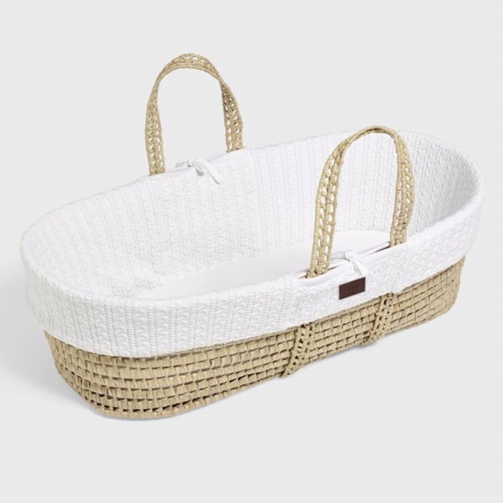 Bambinista-THE LITTLE GREEN SHEEP-Furniture-THE LITTLE GREEN SHEEP Moses Basket and Rocking Stand Bundle - White