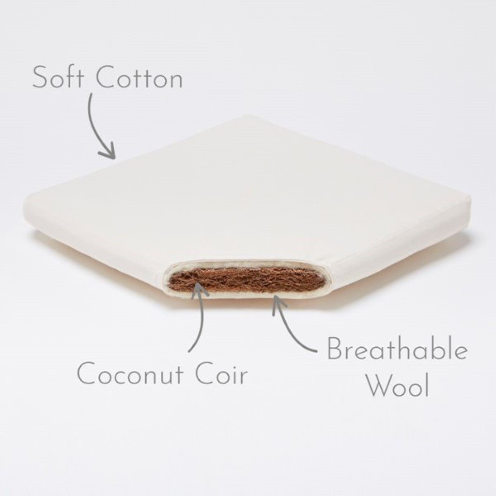 Bambinista-THE LITTLE GREEN SHEEP-Furniture-The Little Green Sheep Natural Moses Basket & Mattress and Stand - Dove Rice