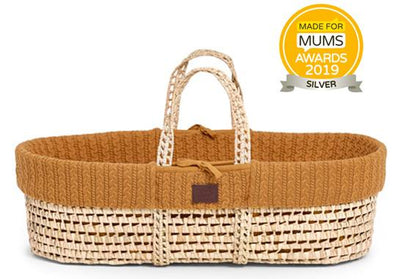 Bambinista-THE LITTLE GREEN SHEEP-Furniture-The Little Green Sheep Natural Moses Basket & Mattress and Stand - Knitted Honey