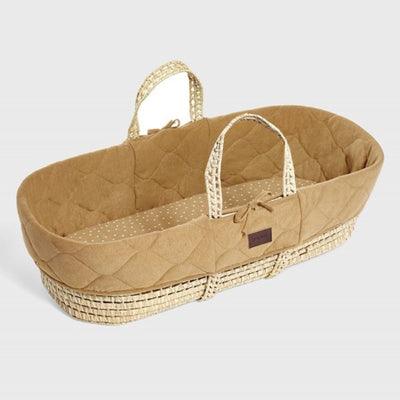 Bambinista-THE LITTLE GREEN SHEEP-Furniture-The Little Green Sheep Natural Moses Basket & Mattress and Stand - Quilted Honey