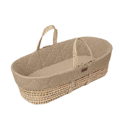 Bambinista-THE LITTLE GREEN SHEEP-Bedding-THE LITTLE GREEN SHEEP Natural Quilted Moses Basket & Mattress - Truffle Rice