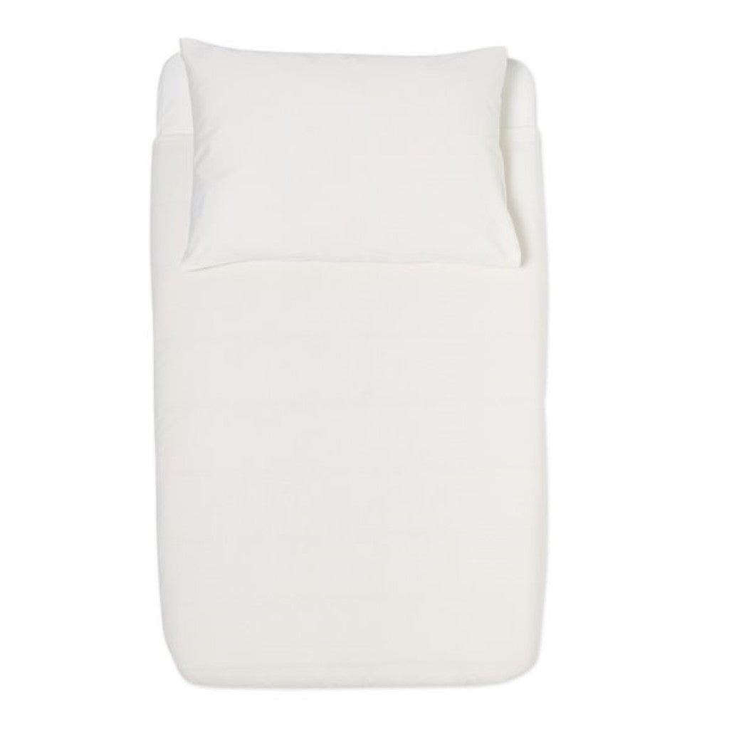 Bambinista-THE LITTLE GREEN SHEEP-Bedding-THE LITTLE GREEN SHEEP Organic Cot Duvet & Pillow Cover - White
