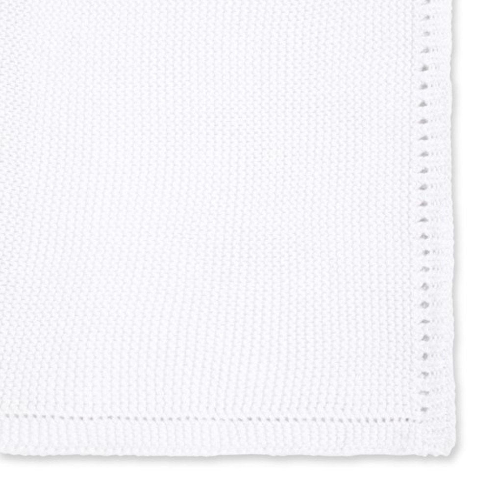 Bambinista-THE LITTLE GREEN SHEEP-Blankets-The Little Green Sheep Organic Knitted Cellular Baby Blanket - White