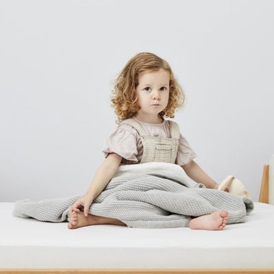 Bambinista-THE LITTLE GREEN SHEEP-Blankets-The Little Green Sheep Organic Knitted Fleece Baby Blanket - Dove