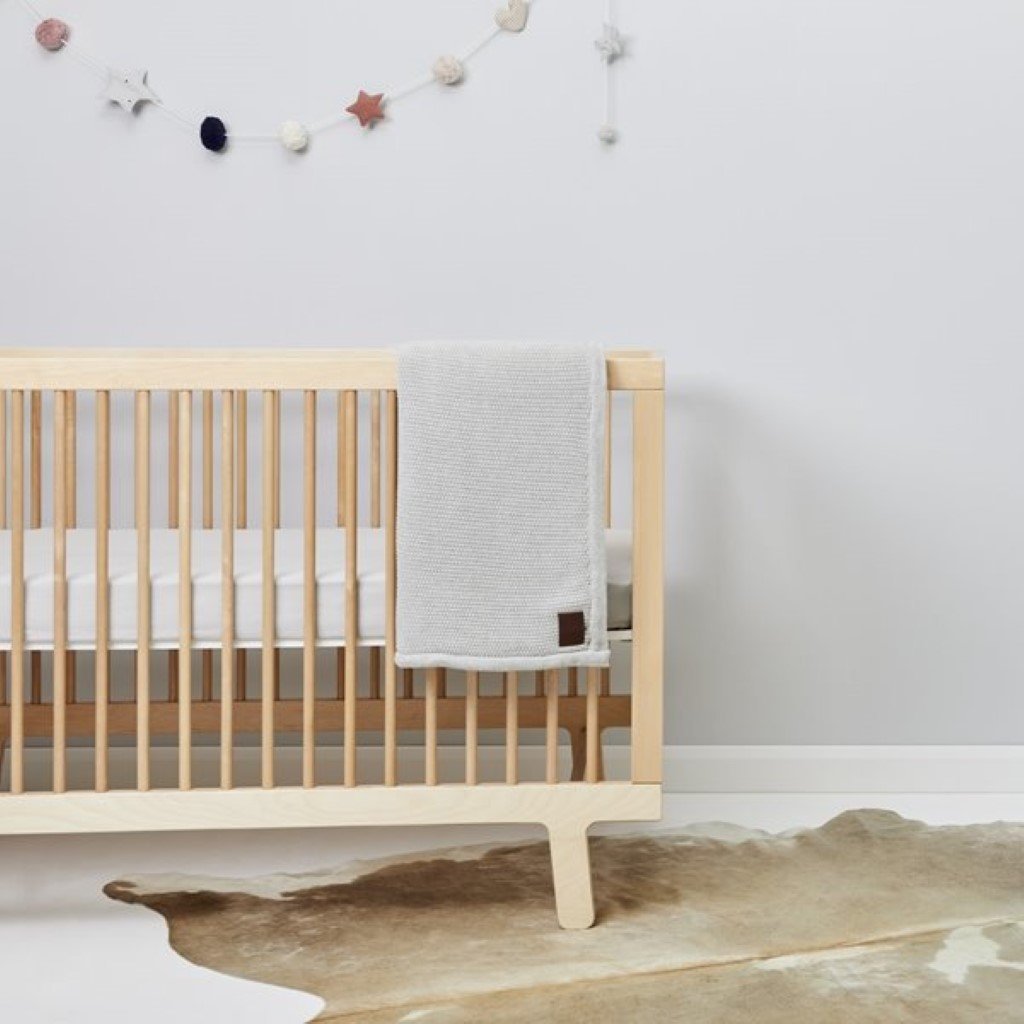 Bambinista-THE LITTLE GREEN SHEEP-Blankets-The Little Green Sheep Organic Knitted Fleece Baby Blanket - Dove